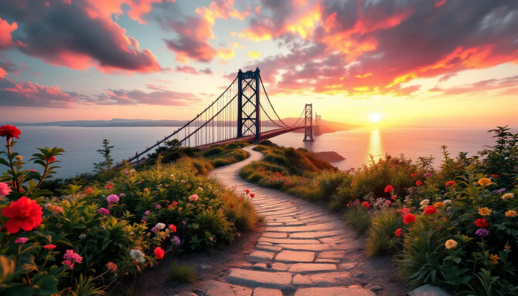 A picturesque hiking path leading up to Queen Mary's Bridge.