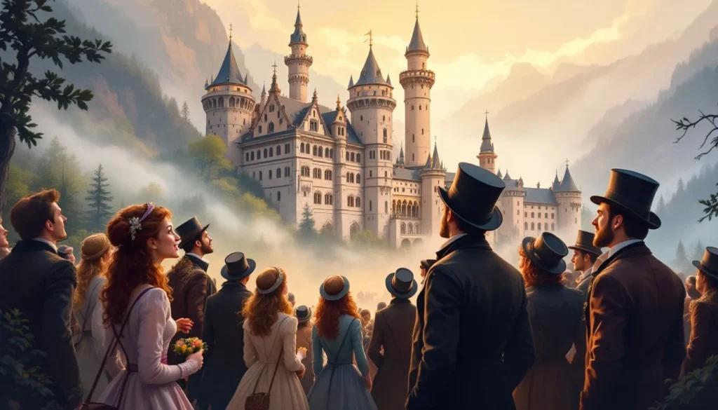 Visitors enjoying the highlights of a guided tour at Neuschwanstein Castle.