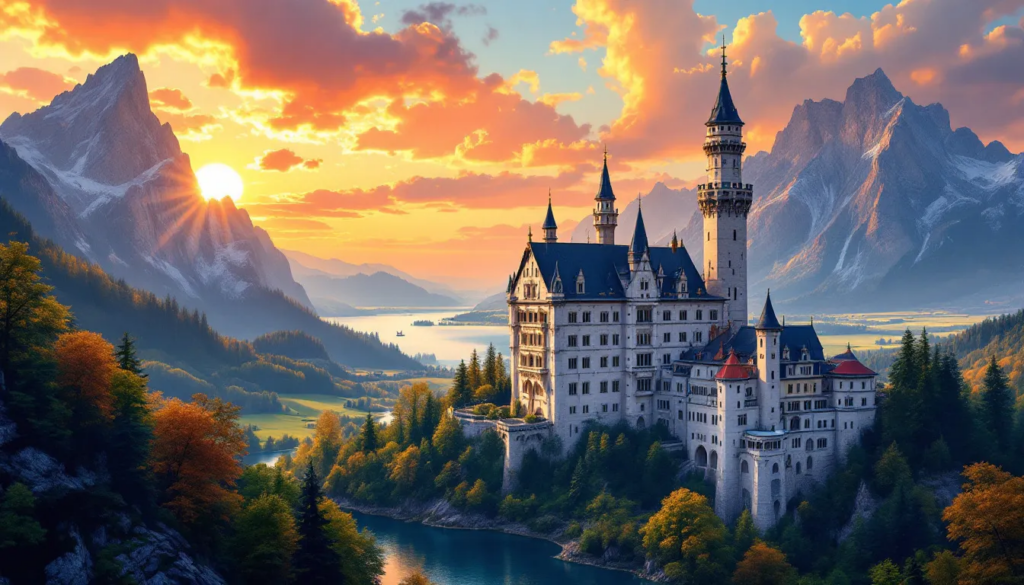 Alternative viewpoints showcasing the beauty of Neuschwanstein Castle.