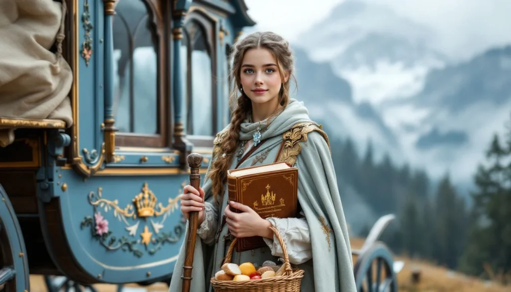 A traveler preparing for a visit to Neuschwanstein Castle, with essential items for the tour.
