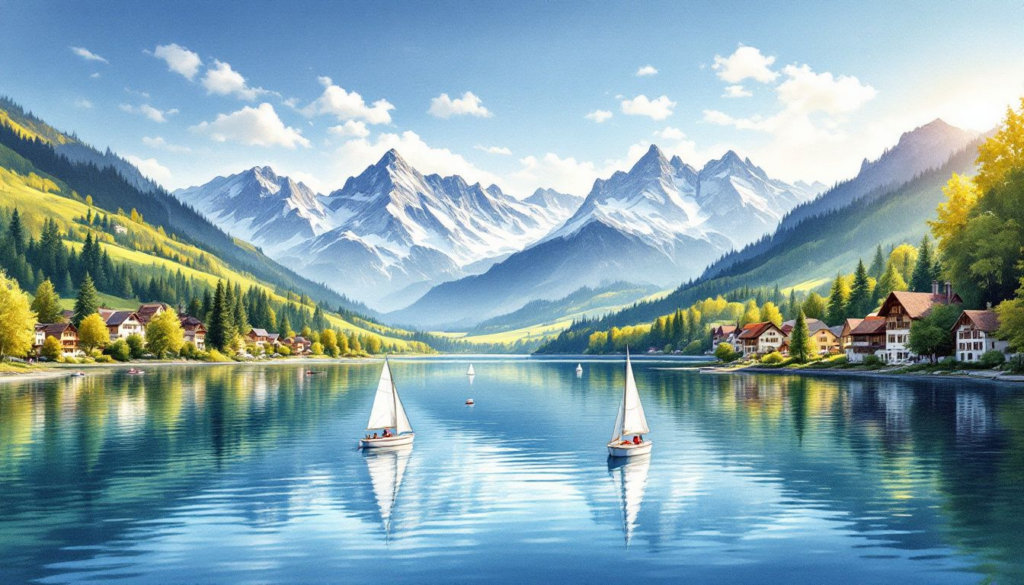 Seasonal attractions at Alpsee Lake, with visitors enjoying the scenery.