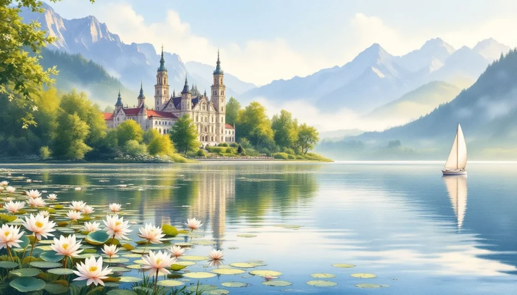 Discover Herrenchiemsee: Ludwig II's Bavarian Versailles Guide 5 A picturesque view of Herrenchiemsee Island, the site of the palace.