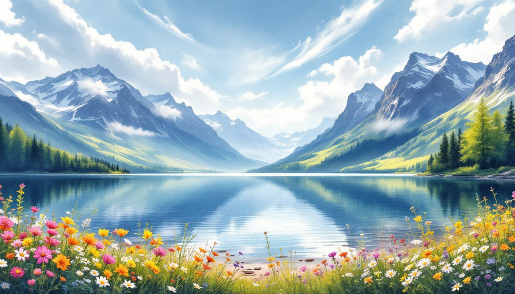 A scenic view of Alpsee Lake, Germany, surrounded by mountains.